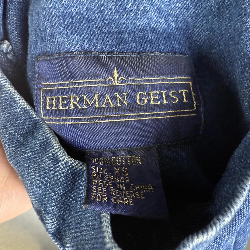 Vintage Herman Geist Men's Size XS Reversible Denim Lined Jacket Chore Coat - Picture 5 of 7